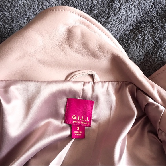 NEW Blush Pink Leather Jacket GILI - Picture 10 of 16